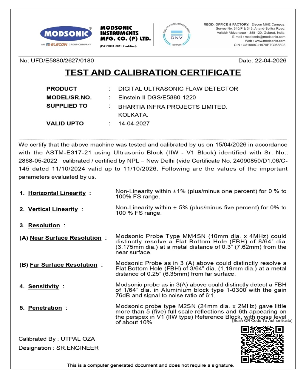 UT TEST machine